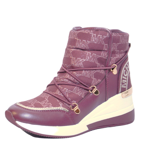 Michael Kors Lula MK Signature Outline Jacquard Boot Mulberry 6/9.5/10 Nib $275 - Picture 1 of 5